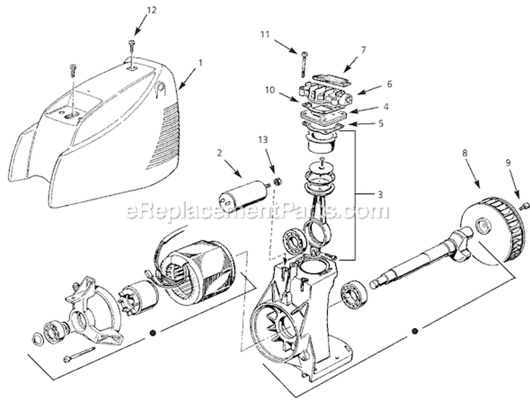 Page B Diagram and Parts List for FP200200AV 1998 Campbell Hausfeld Compressor